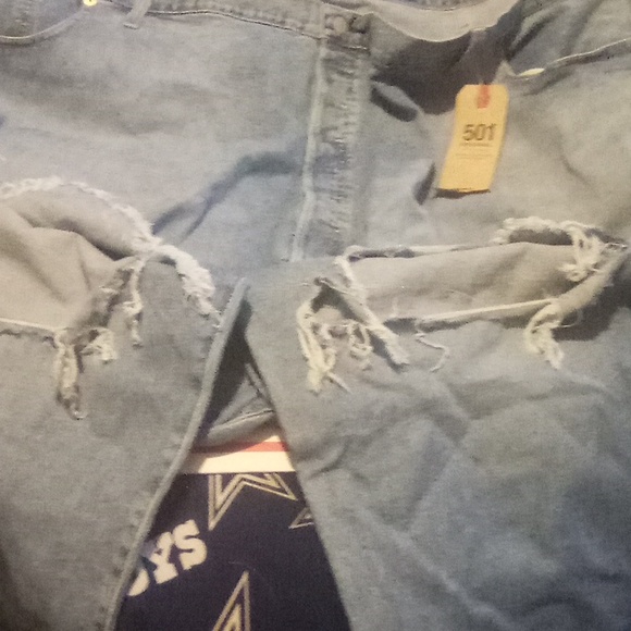 Levi's 501 Mens button fly knee whole jeans - Picture 7 of 13